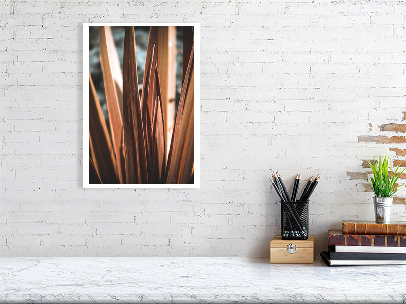 Calm abstract print showcased in a template for an office setting, as it would be if purchased displayed